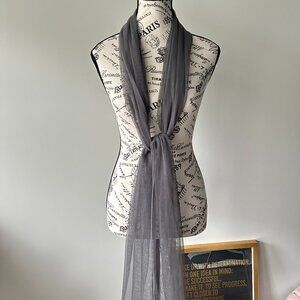 Elegant Sheer Gray Chiffon Scarf – Lightweight & Stylish Wrap